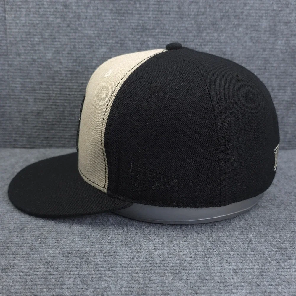 Baseballism Hat‎ Cap Fitted Mens 7 1/8 Black Tan MLB Baseball Jackie Robinson 42